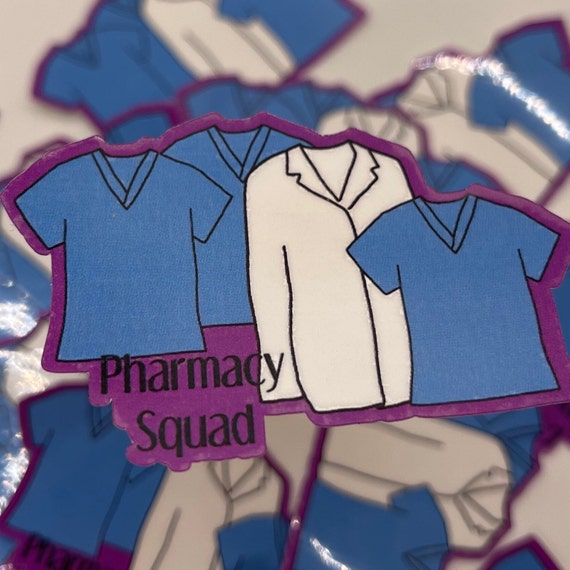 Pharmacy Squad Sticker! 2.5 inches wide. Technician and pharmacist squads are the best! Rx gift to show your love!