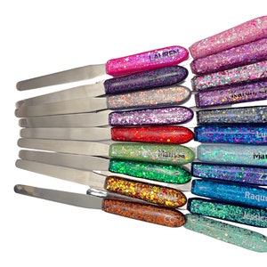 9in Pharmacy Spatula Tapered Custom Rx Chunky mixed sized Glitter. Personalized Christmas gift, CPhT, PharmD, Pharmacy Tech counting tool!