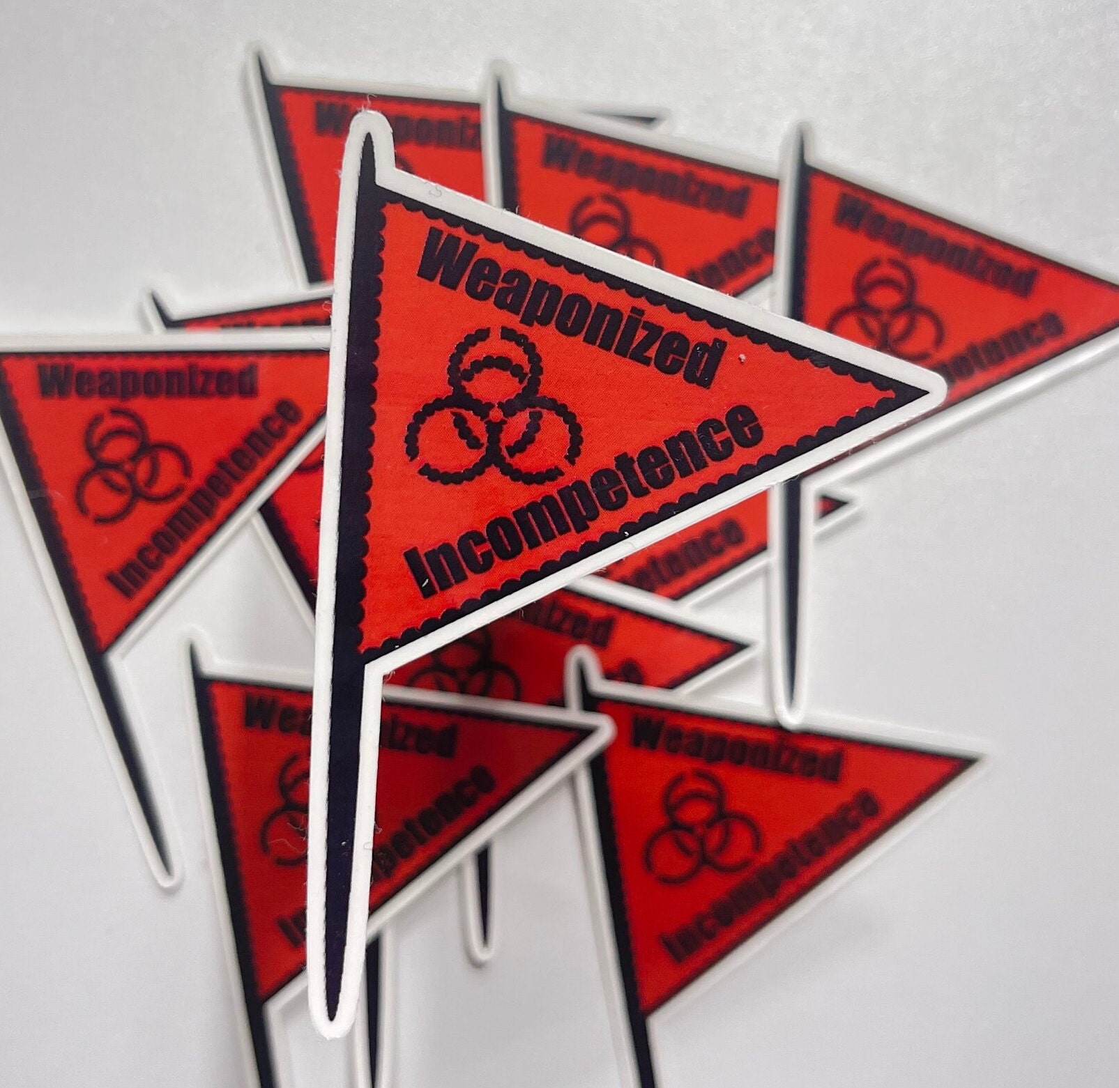 Mental Health Sticker! "Weaponized Incompetence" 3 inches tall. Red Flag Sticker. Water resistant CPhT, PharmD