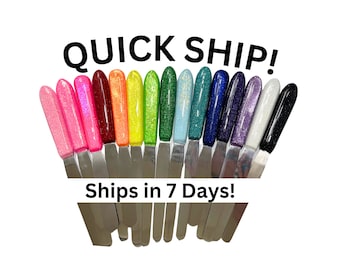 Quick Ship Rx Spatula Personalized Ultra Fine 8 or 9 inch Glitter Pharmacy Counting Spatula, CPhT, Pharmacists, Pharmacy Christmas Gift