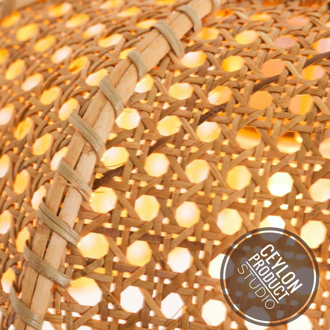 Cane Handmade Rattan Lampshade / Wicker Pendant Light / Etsy