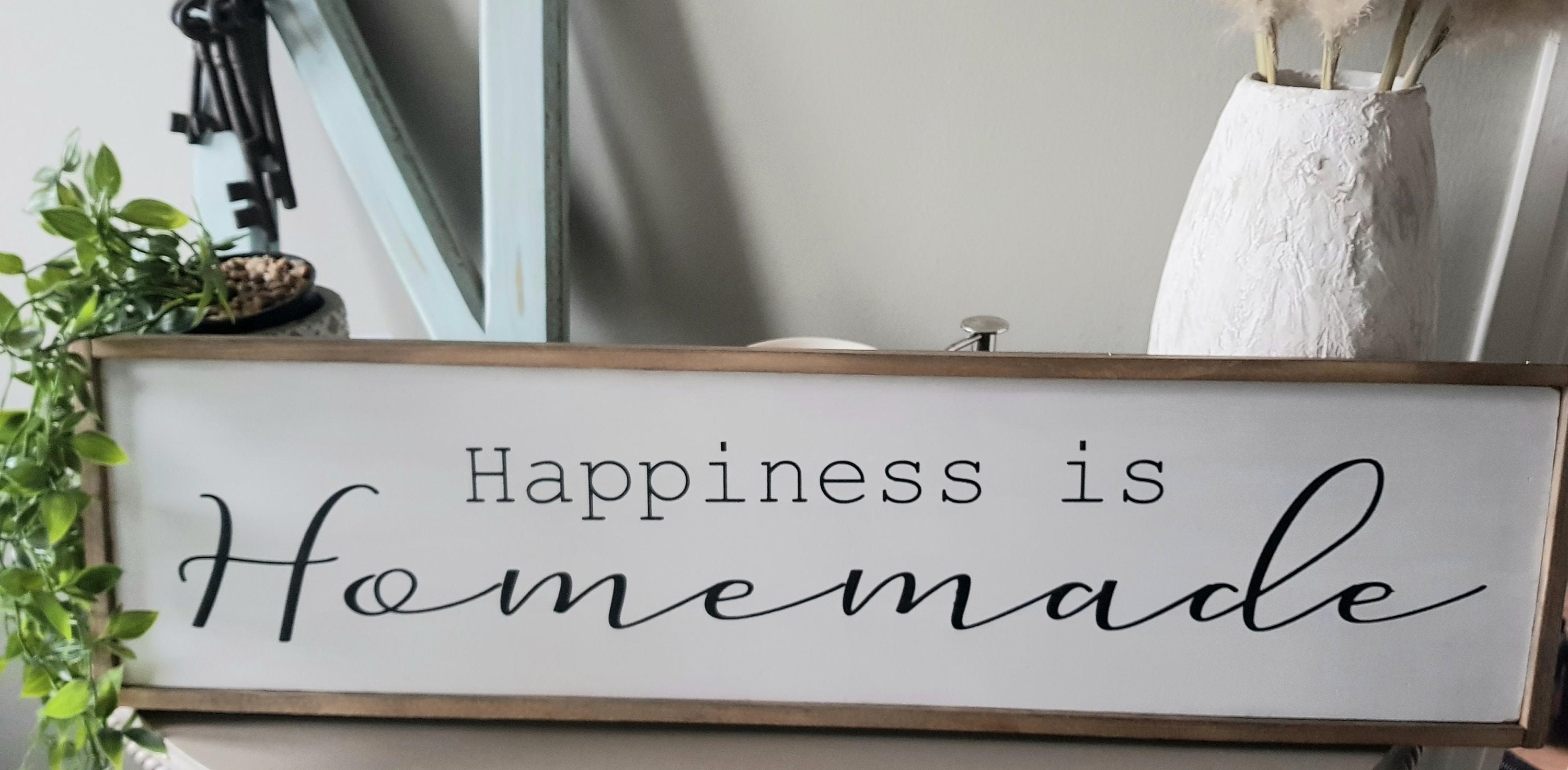 Happiness is Homemade wood sign Etsy