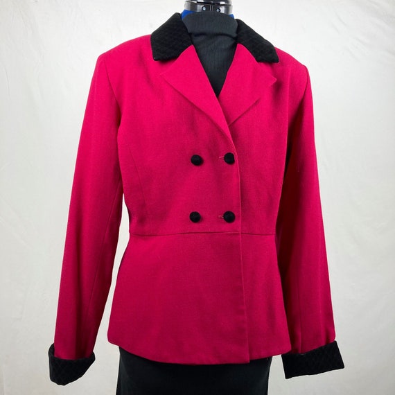 1980s Hot Pink and Black Blazer