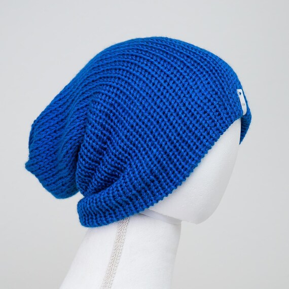 Royal Blue Knitted Beanie Winter Apparel LLASI Brand Cuff  display picture 1