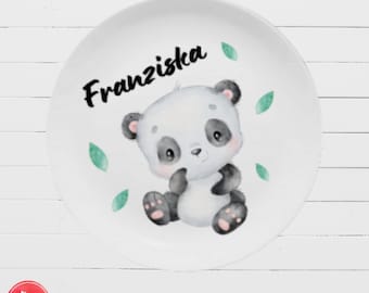 Personalized children's plate: Panda - personalized children's gift with name - outdoor & camping plate personalized