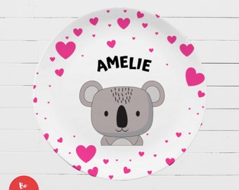 Kinderteller mit Namen personalisiert - Koala - personalisiertes Ostergeschenk