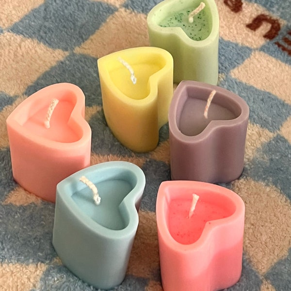 Heart Shaped Candles Etsy