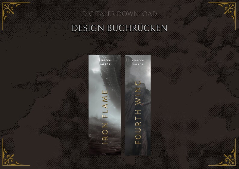 Dust Jacket for the German Hardcover Edition of Fourth Wing and Iron Flame digital Download Etsy