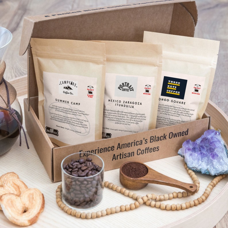Black Owned Coffees Sampler Box, Single Origin Coffees, Minority Owned