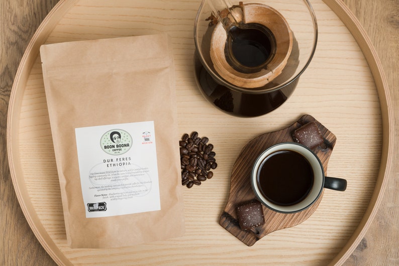 SEATTLE'S FINEST ETHIOPIAN Exceptional Arabica coffee Organic Dur Feres Coffee Boon Boona Coffee Blue berries Coffee Bag 12oz image 1