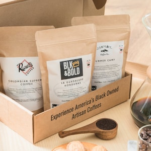BLACK OWNED Coffee Roasters Sample Box Latin American Coffee Regions Clean and Bold Coffee BIPOC roasters Honduras, Mexico, Colombia image 1