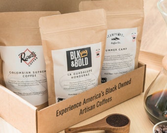 BLACK OWNED Coffee Roasters Sample Box -Latin American Coffee Regions -Clean and Bold Coffee - BIPOC roasters -Honduras, Mexico, Colombia