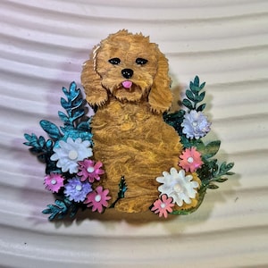 Handmade Cavoodle Dog Brooch
