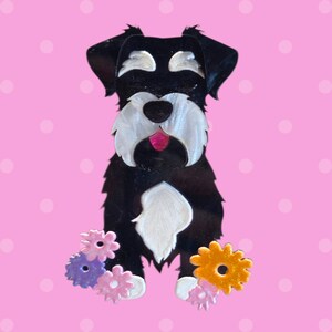 Handmade Schnauzer Dog Brooch