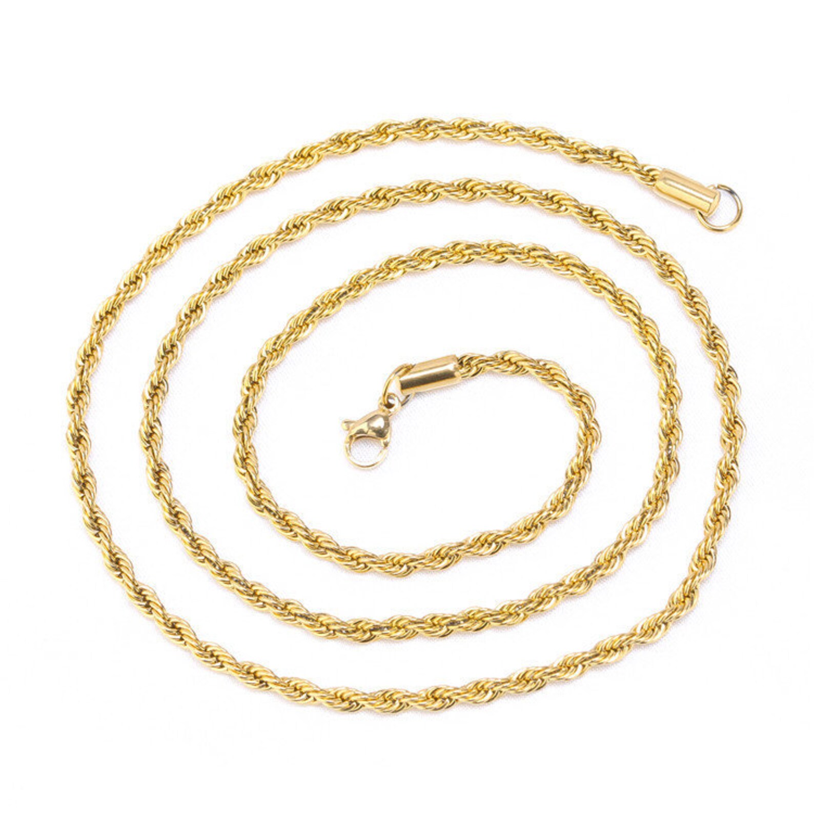 5Pcs Stainless Steel 14k Gold Plated Rope Chain Necklace Etsy