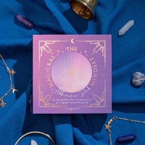 THE MAGICKAL MINDSET Mazzo di affermazioni, 32 carte di intenzione con lamina d'oro, carte di oracolo di lusso, carte di cura di sé, carte di manifestazione divinatoria
