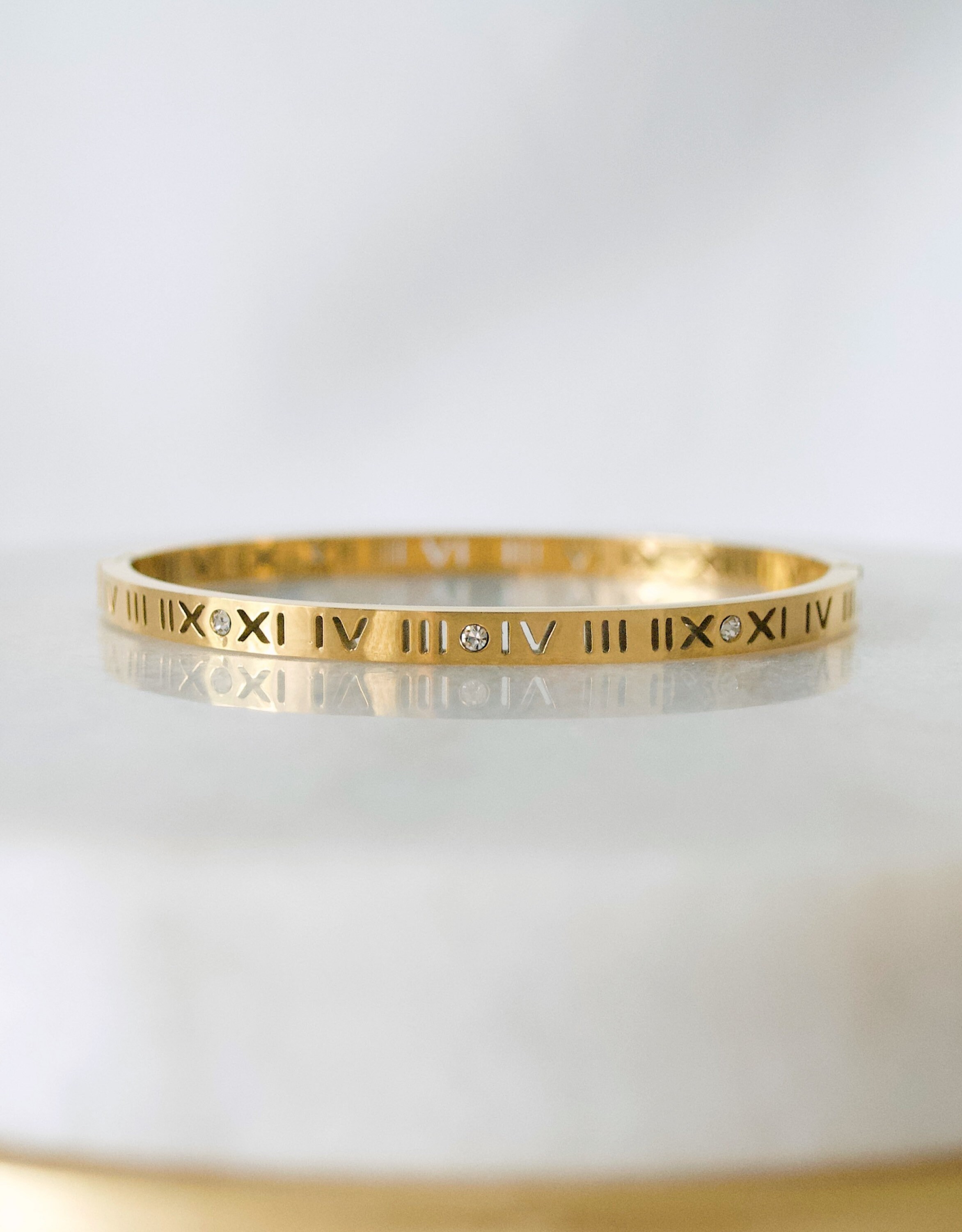 TIME Bracelet Goldplated Stainless Steel Gold Jewellery Etsy