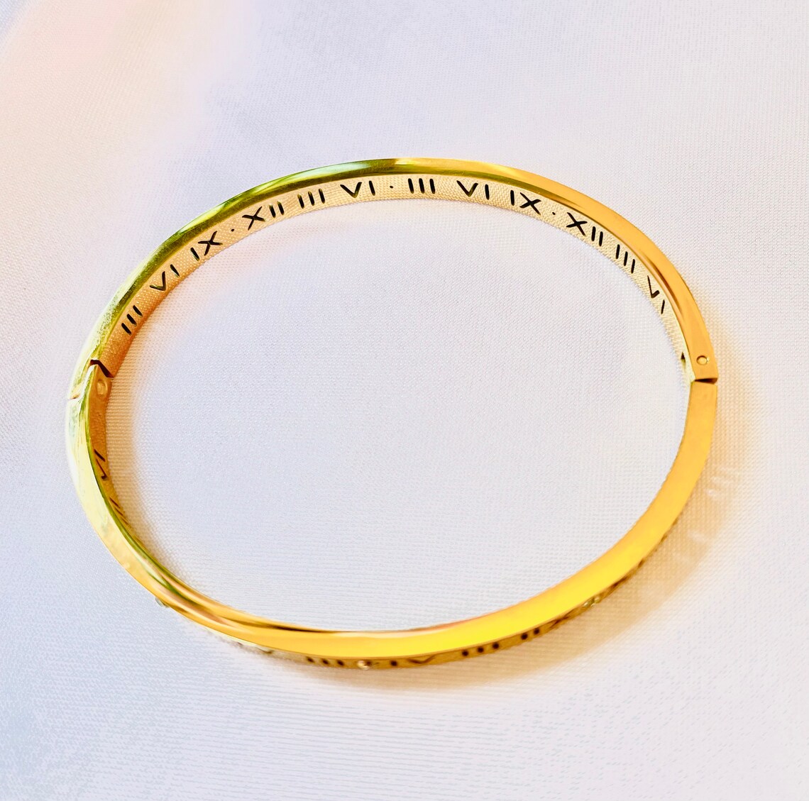 TIME Bracelet Goldplated Stainless Steel Gold Jewellery Etsy