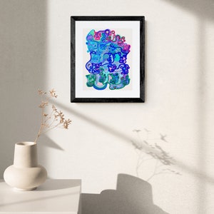 Colorful Abstract Wall Art, Abstract Face Art, Home Decor Art Print, Dorm Wall Decor, Home Office Wall Art, Modern Wall Art, Trendy Wall Art image 6
