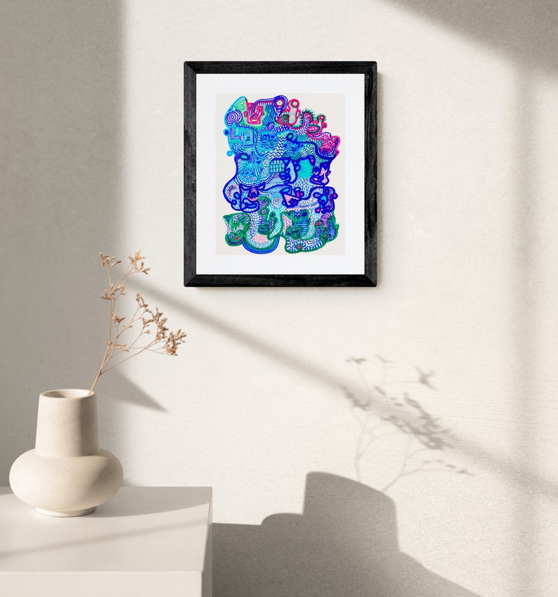 Colorful Abstract Wall Art, Abstract Face Art, Home Decor Art Print, Dorm Wall Decor, Home Office Wall Art, Modern Wall Art, Trendy Wall Art image 6