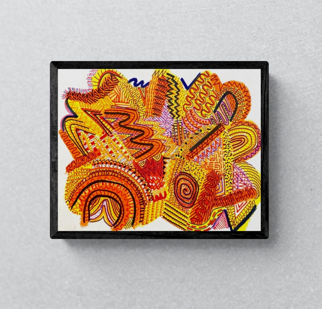 Hippie Wall Art Psychedelic Wall Art Weird Art Funky Art Etsy