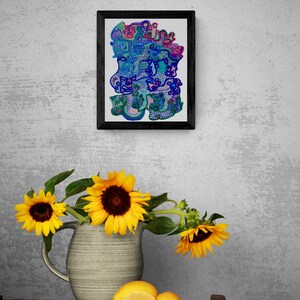 Colorful Abstract Wall Art, Abstract Face Art, Home Decor Art Print, Dorm Wall Decor, Home Office Wall Art, Modern Wall Art, Trendy Wall Art image 8
