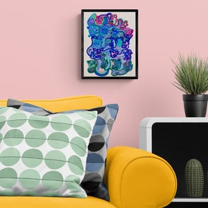 Colorful Abstract Wall Art, Abstract Face Art, Home Decor Art Print, Dorm Wall Decor, Home Office Wall Art, Modern Wall Art, Trendy Wall Art image 4