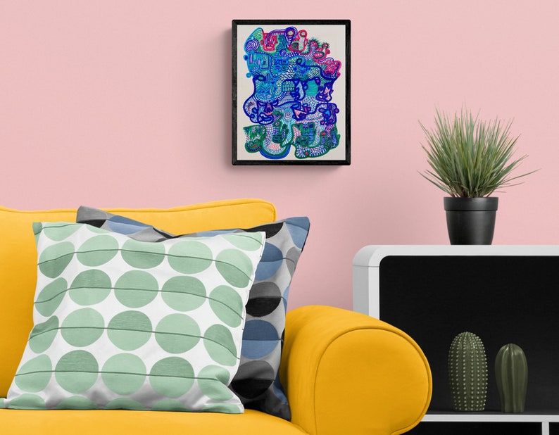 Colorful Abstract Wall Art, Abstract Face Art, Home Decor Art Print, Dorm Wall Decor, Home Office Wall Art, Modern Wall Art, Trendy Wall Art image 4