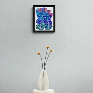 Colorful Abstract Wall Art, Abstract Face Art, Home Decor Art Print, Dorm Wall Decor, Home Office Wall Art, Modern Wall Art, Trendy Wall Art image 7