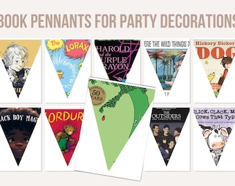 Book Pennants Party Shower Decorations Book Characters Baby Shower Decorations Book Theme Decorations Classic Party Decor