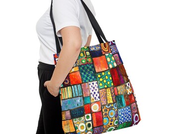 Patchwork Tote Bag Colorful Patchwork Fun Tote Bag Teacher Gift Mom Gift Beach Bag Gift Tote Bag