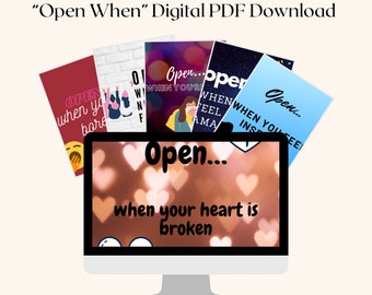 Open When Cards For Grown Kids Digital Download Open When Card Prompts Graduation Gifts College Gifts Care Package Adult Kids College