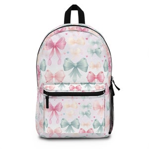 Ribbon Bow Coquette Backpack Fun Girls Whimsical Backpack School Bookbag Christmas Gift Backpack