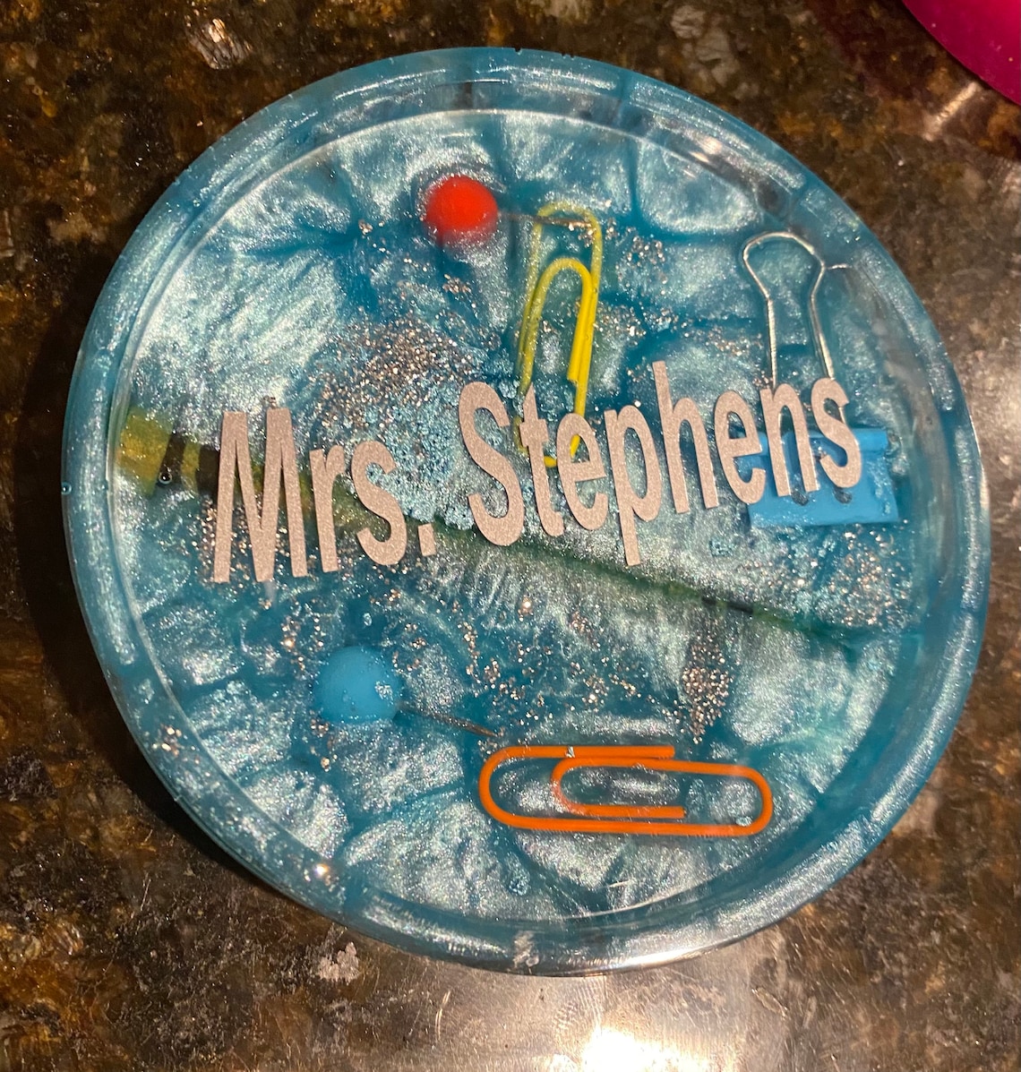 Personalized Resin Teacher Coasters Etsy