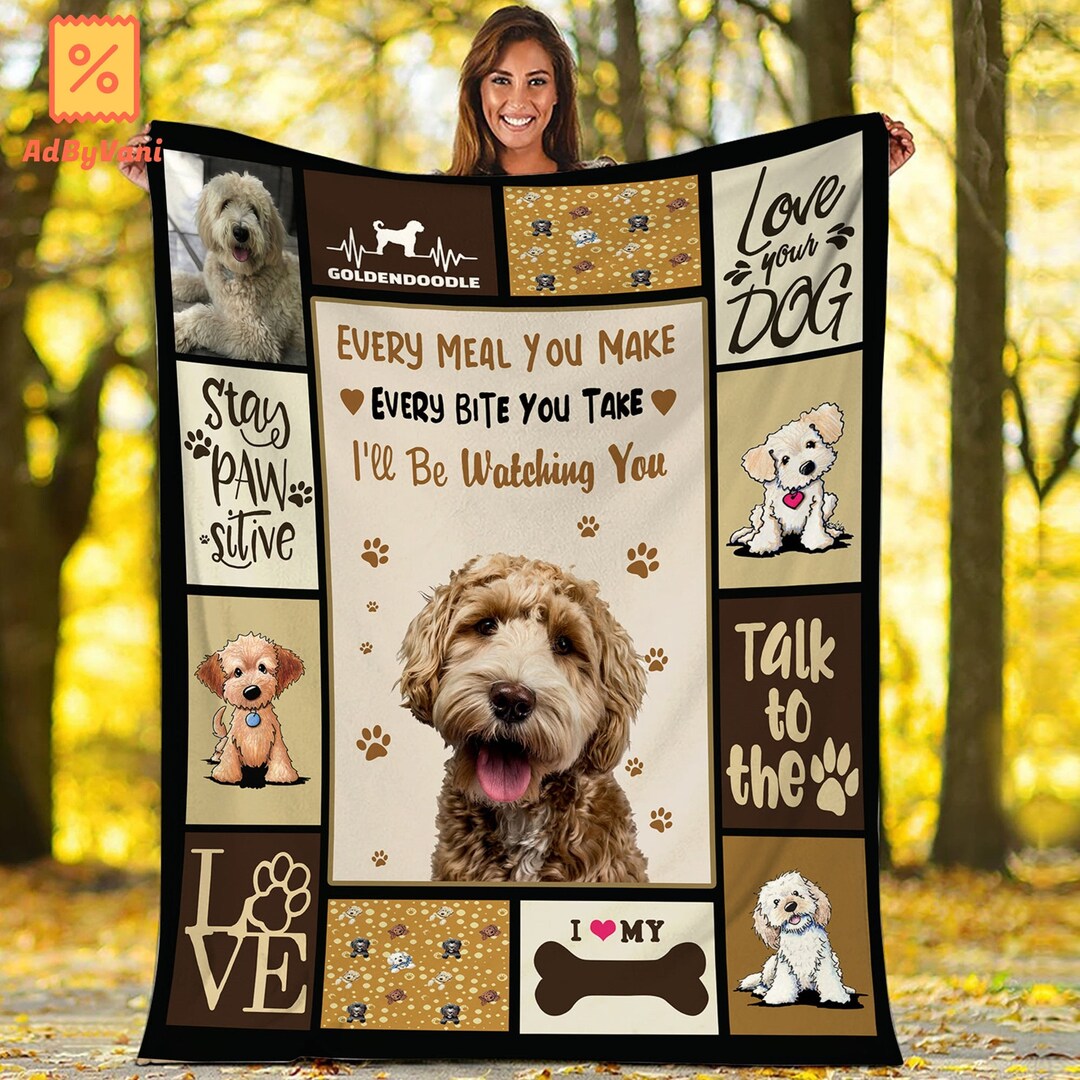 Goldendoodle Blanket Quilt Dog Lovers Fleece Blanket Quilt Etsy