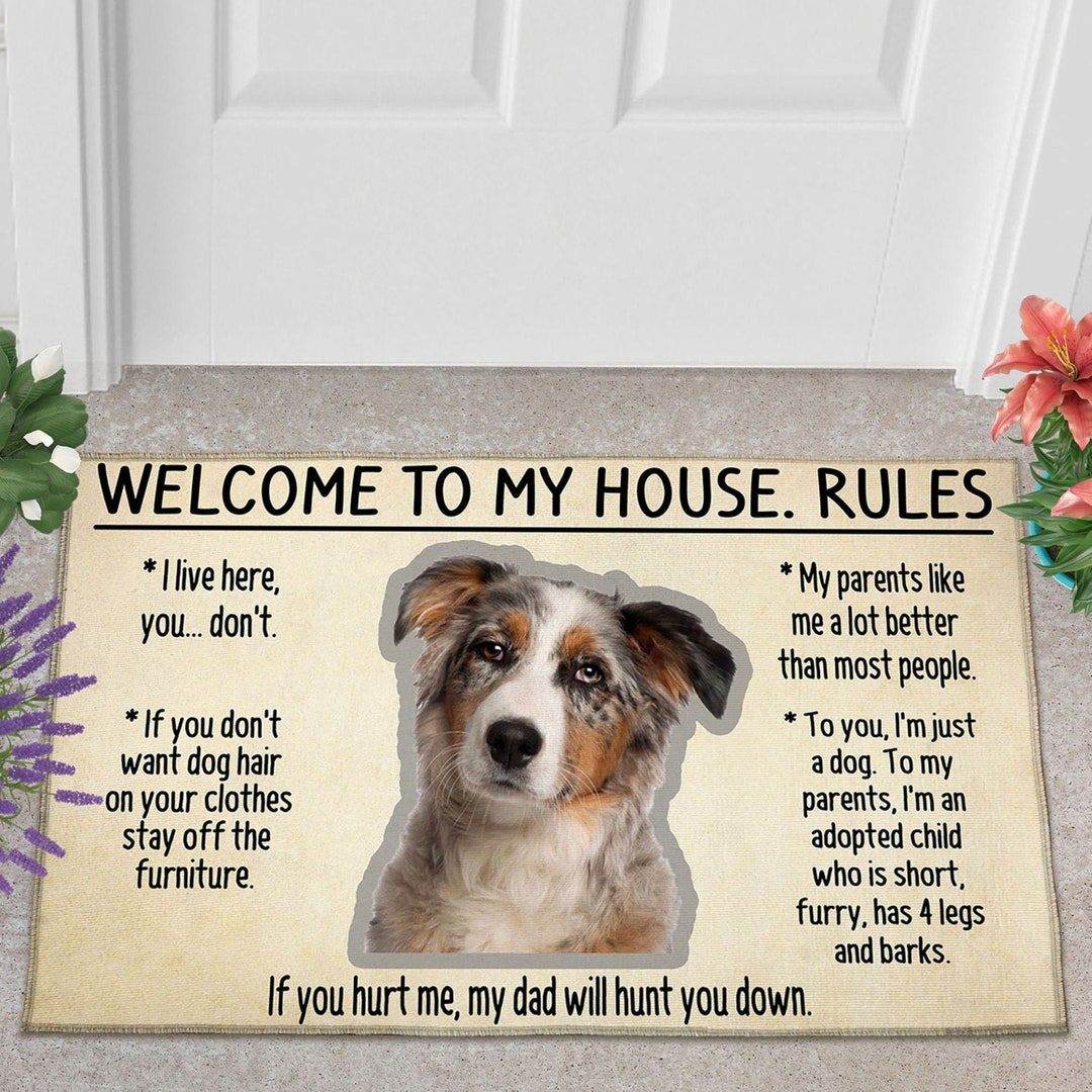 to My House Doormat Australian Shepherd Doormat Dog Etsy