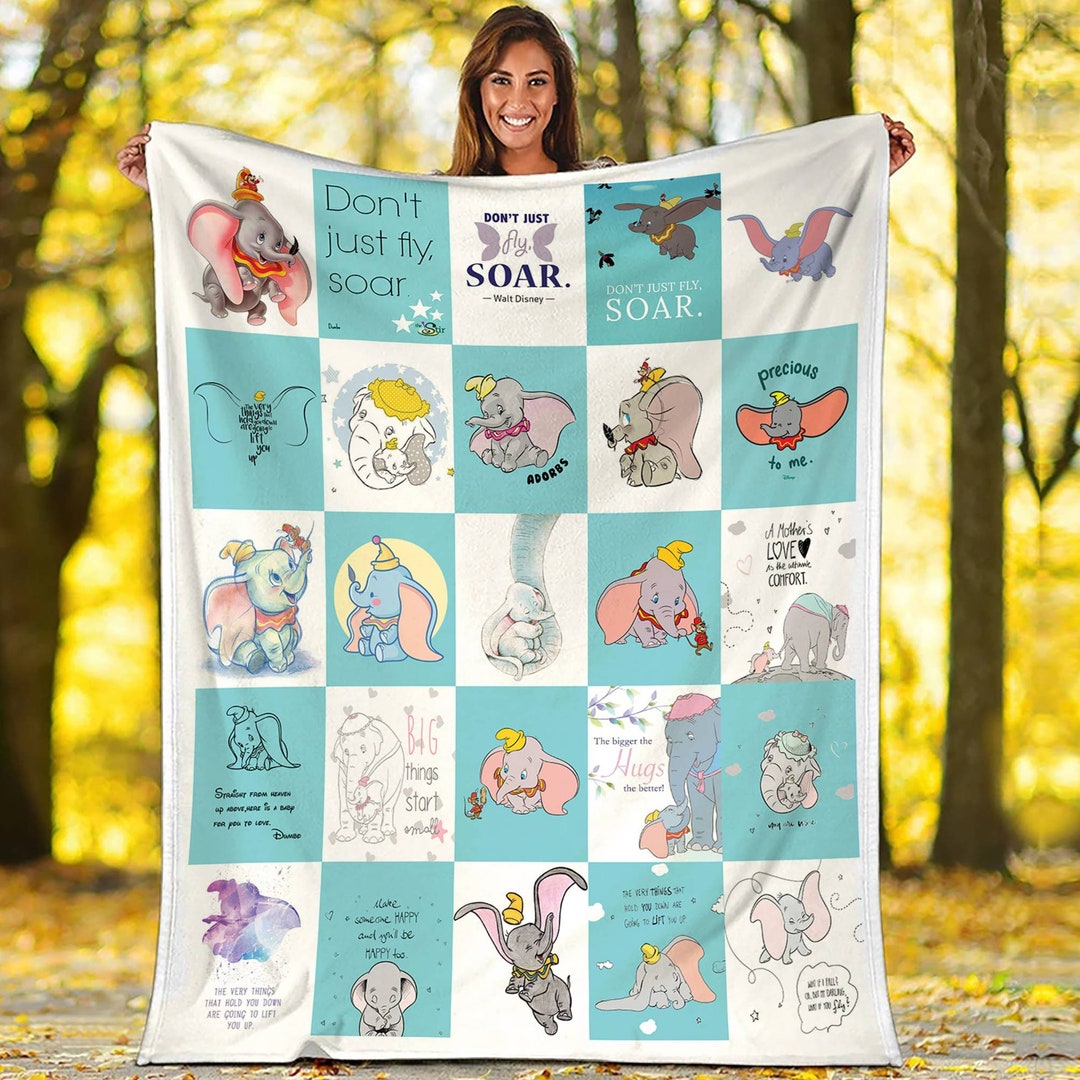 Dumbo and Mrs Jumbo Blanket Dumbo Elephant Fleece Blanket Etsy
