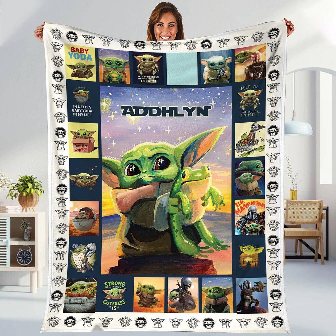 Personalized Baby Yoda Grogu Blanket Baby Yoda Fleece Blanket Etsy