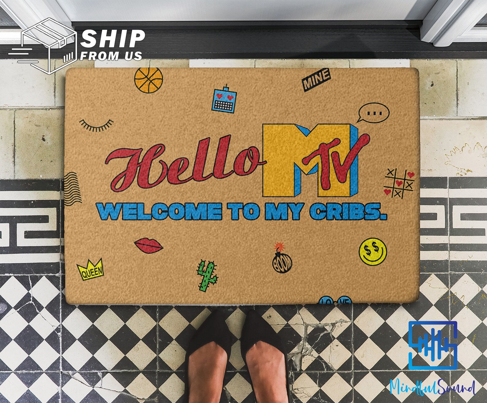 Hello MTV To My Crib Doormat MTV Cribs Doormat Indoor Etsy