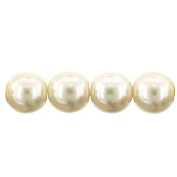 Czech glass 6mm, 8mm & 10mm off white round faux pearls, pale cream pearls, light cream pearls, imitation pearls, jewelry making, supplies