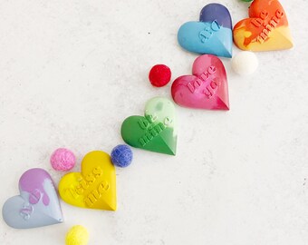 Personalized Crayon Hearts Custom Crayon Hearts, Kids Valentines Crayons, Children's Party Favors, Crayon Art Gifts, Personalized Crayons