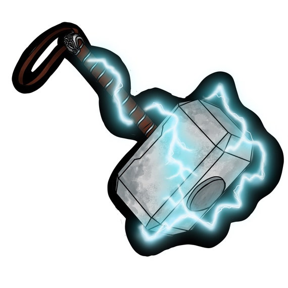 Mjolnir Thor Hammer Print Then Cut Cricut Clip Art Sticker Etsy