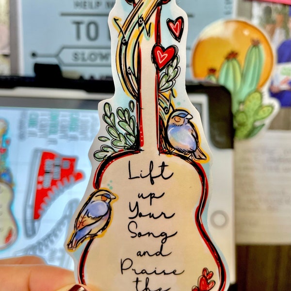 Christian Guitar Sticker - Etsy