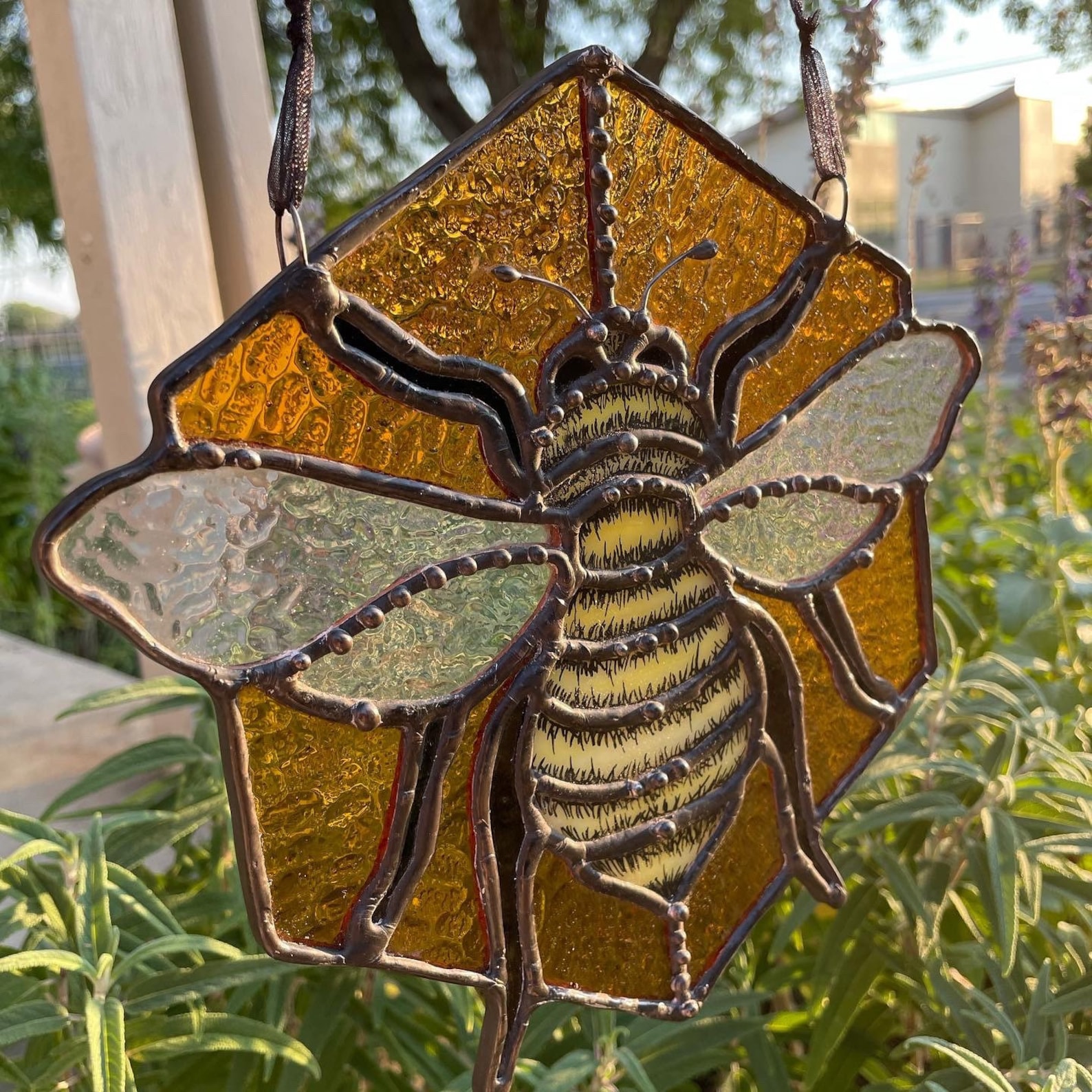 HOBBY Honey Bee Stained Glass Pattern. Suncatcher Pattern. Bee. Hexagon ...