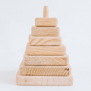 Natural Wooden Stacker Toy for babies and toddlers - Montessori learning toys