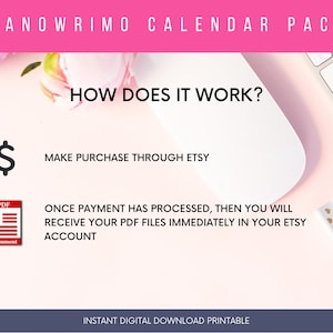 Camp NaNoWriMo Calendar Pack with Word Count Tracker Instant image 6