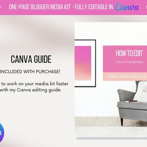 1 Page Media Kit Influencer Blogger Media Kit Canva Template image 3