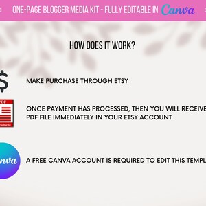 1 Page Media Kit Influencer Blogger Media Kit Canva Template image 6