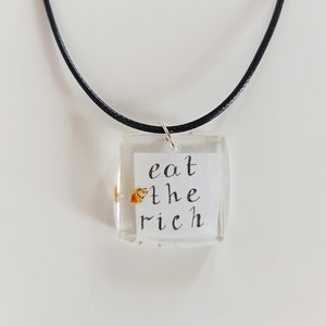 Eat The Rich pendant- Collaboration with Katie McGroartie limited edition