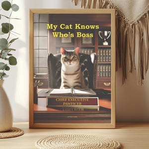 Funny Cat Poster, Cute Cat Wall Art Decor, Gift For for Cat Lovers, Unique Cat Poster, Cat Lady Poster, Humorous Cat Quotes, Gift for Her